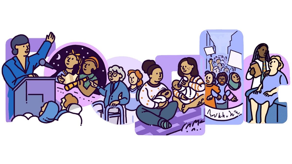 Google honours women supporting each other with doodle on Women's Day