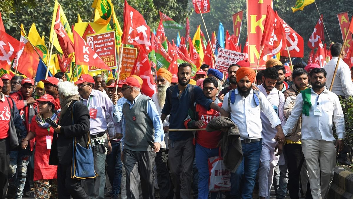 Workers, farmers, agriculture workers to jointly march to Delhi on Apr 5 against Modi govt