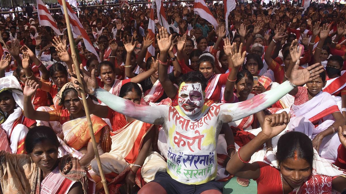 Tribal bodies hold mega rally for 'Sarna' code in Jharkhand