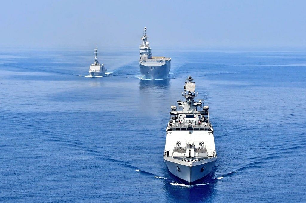 India's missile frigate INS Sahyadri participates in maritime exercise with French Navy