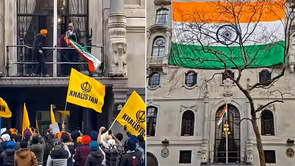 Sikhs protest at British High Commission over pulling down of Indian flag at London mission