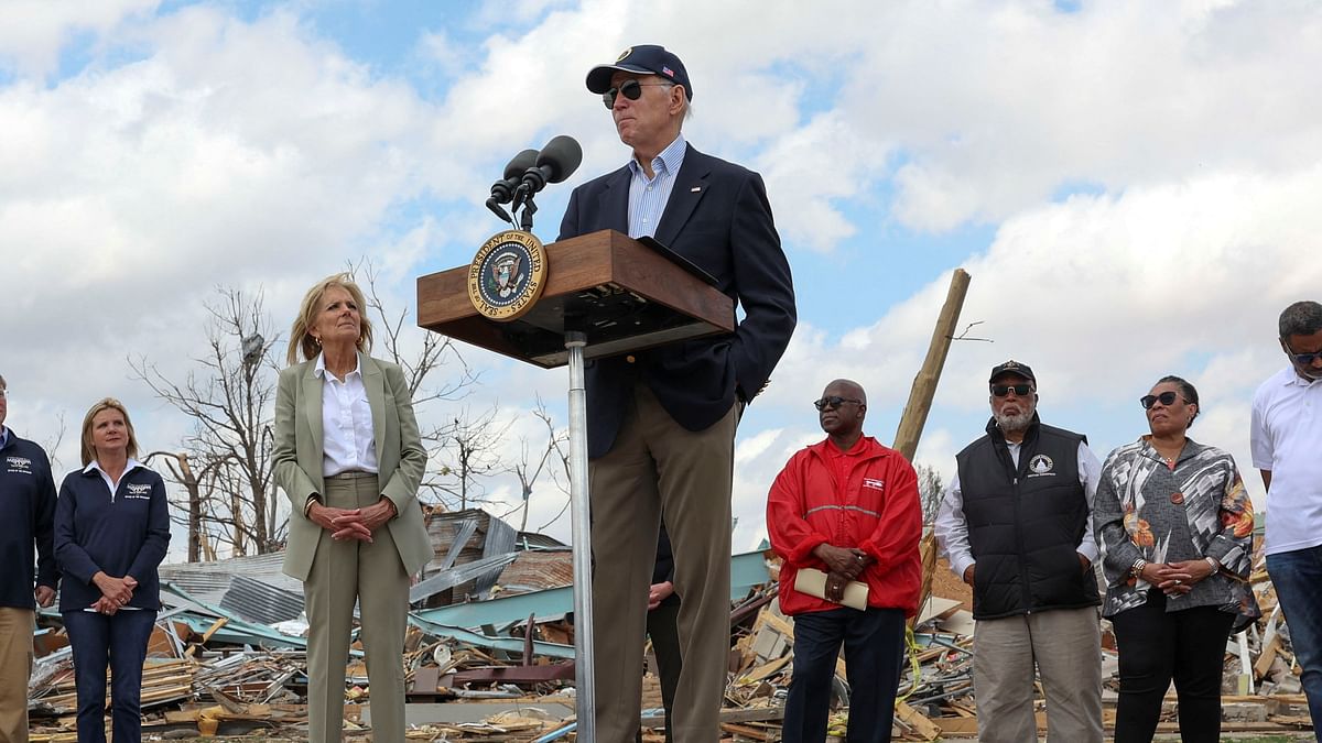 Biden tours tornado-hit Mississippi town, will announce funding