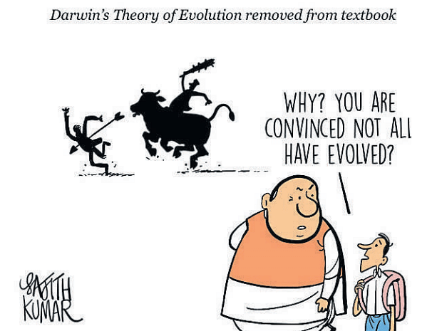 DH Toon | Darwin's Theory of Evolution removed from textbooks
