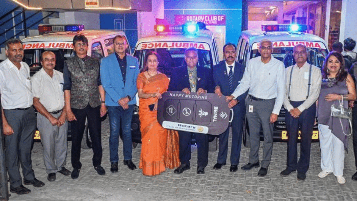Rotary Bangalore donates three ambulances 