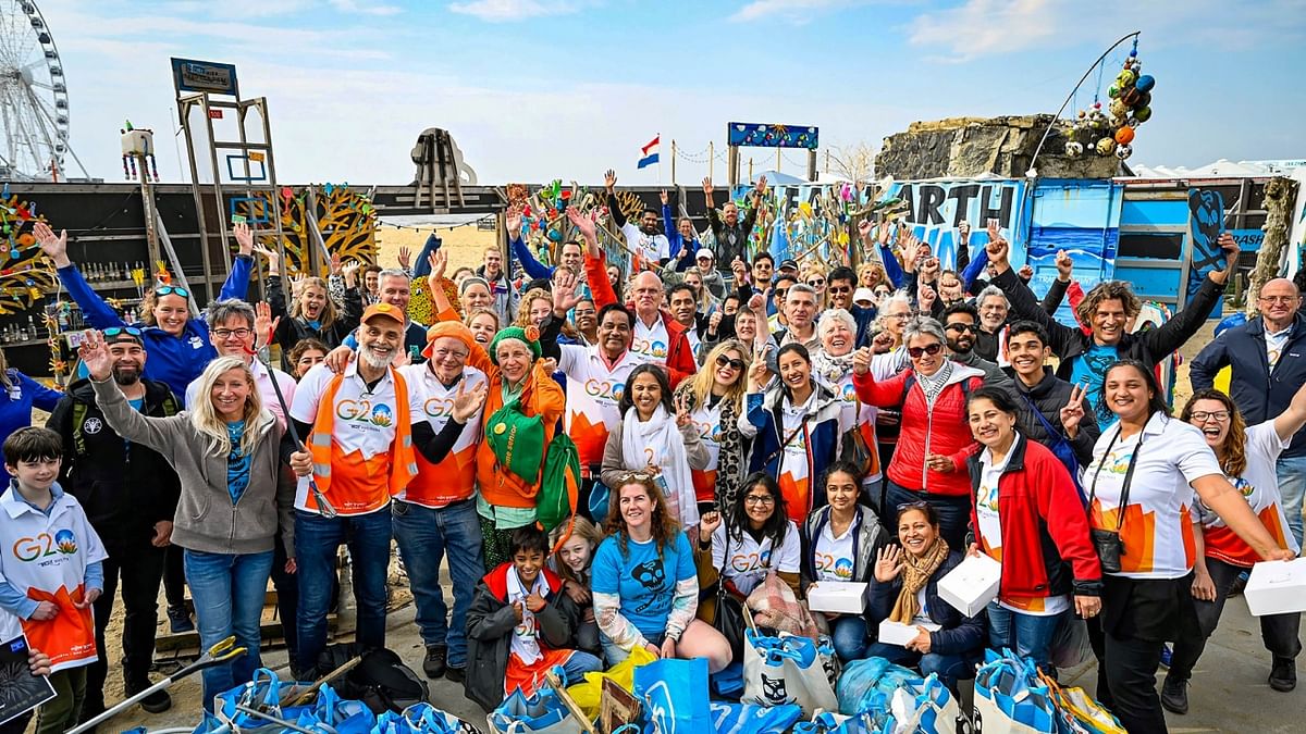 Indian Embassy in The Hague organises 'G20 Beach Cleanup'; collects 240 kgs of marine litter