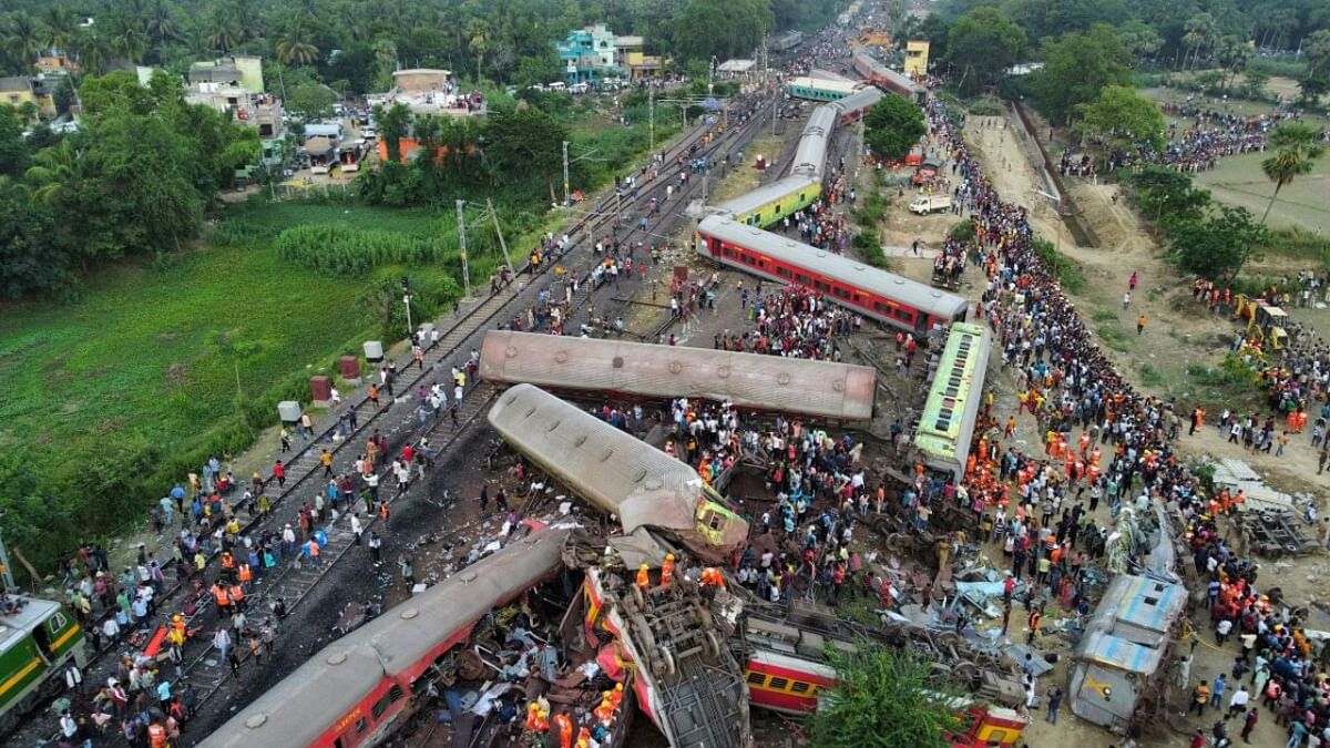 The Balasore train tragedy site. 