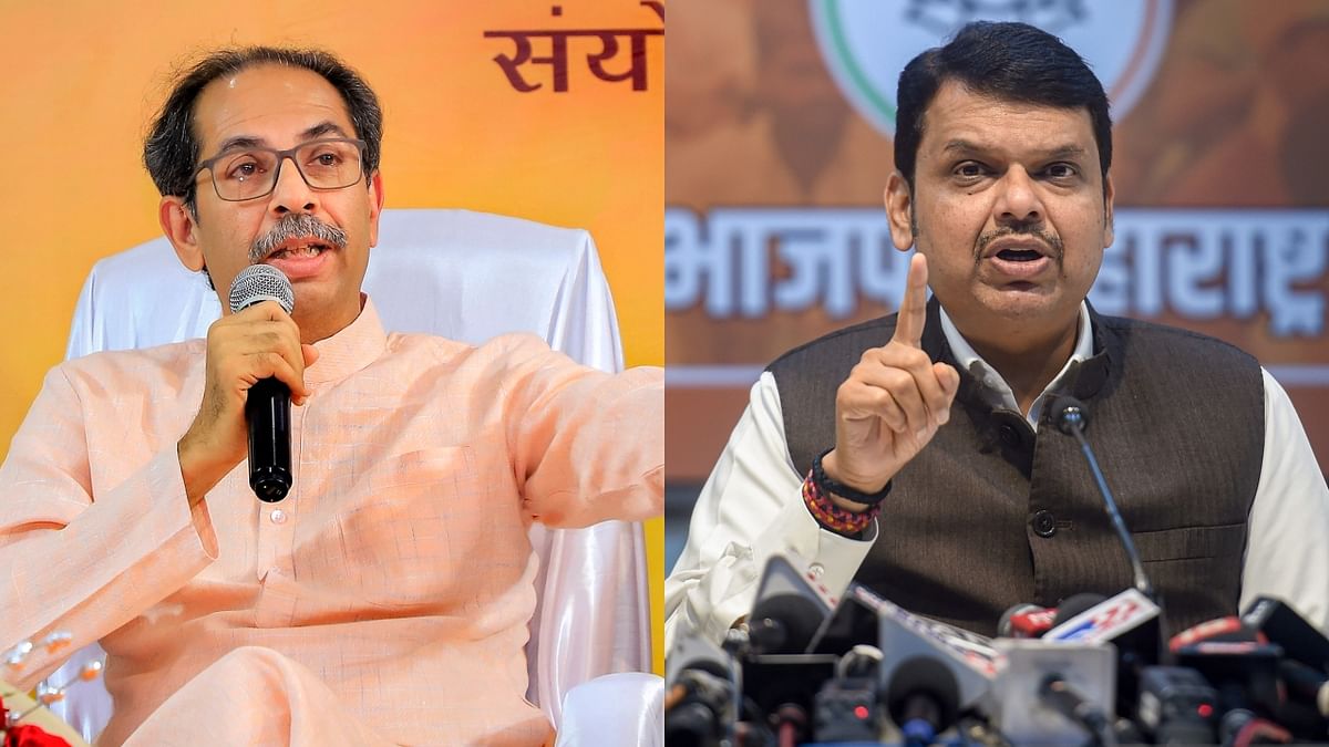 BJP workers stage protest against Thackeray over ‘taint’ jibe for Fadnavis