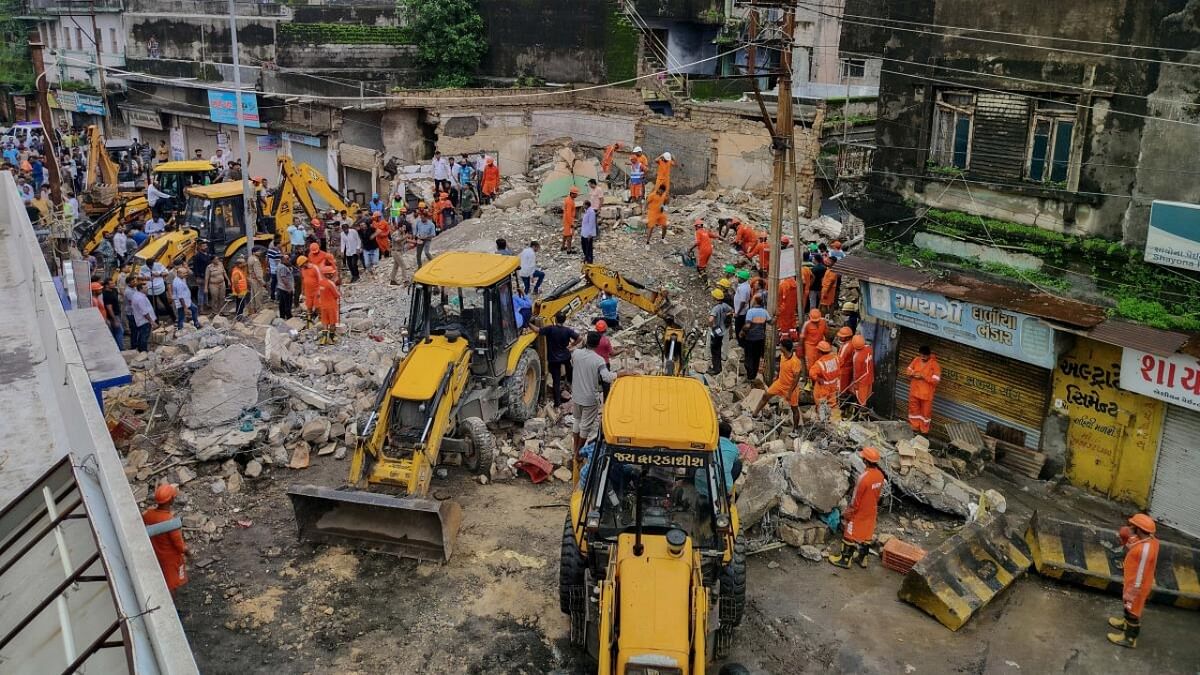 Gujarat: Four dead in Junagadh building collapse; search-rescue ops under way
