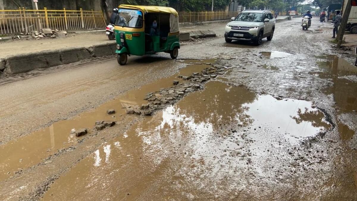 Road to hell: Yeshwantpur stretch has 50 potholes resembling ponds 