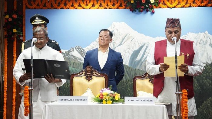 SKM MLA Bishnu Kumar Sharma takes oath as Sikkim minister