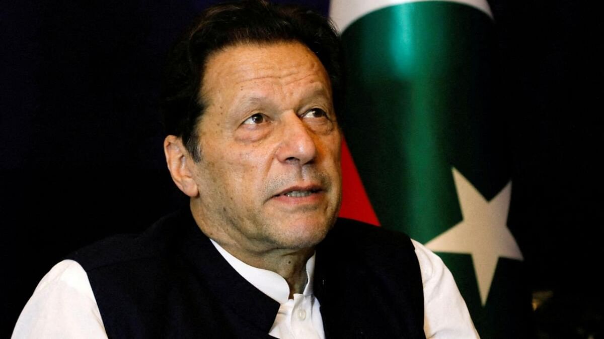 Former Pakistan Prime Minister Imran Khan pauses as he speaks with Reuters during an interview, in Lahore, Pakistan March 17, 2023. 