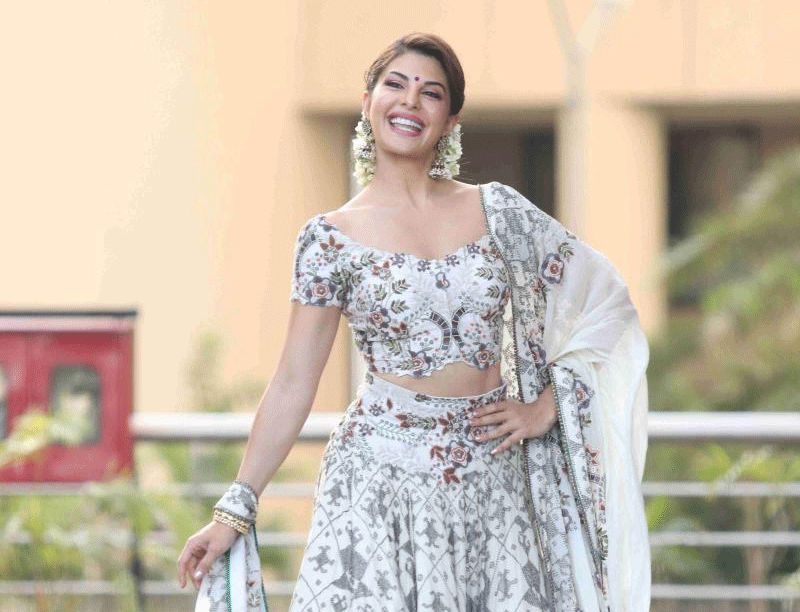 Bollywood actor Jacqueline Fernandez arrives to attend the sangeet ceremony of actress Sonam Kapoor at Bandra Kurla Complex in Mumbai on Monday. PTI Photo