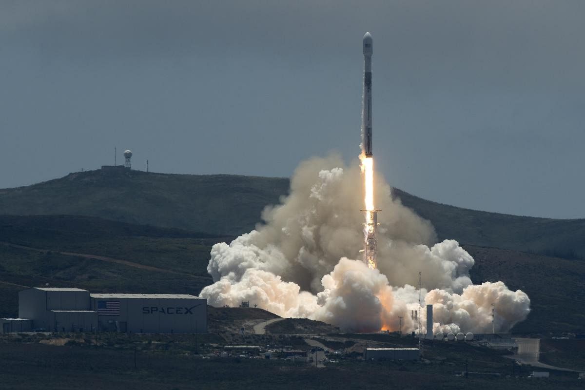 The SpaceX Falcon 9 rocket carrying the NASA/German Research Centre for Geosciences GRACE Follow-On spacecraft lifts off from Vandenberg Air Force Base in California. AP/PTI Photo