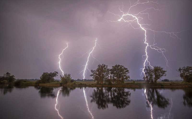 Premnitz: In this May 27, 2018 photo thunderbolts are reflected near Premnitz, eastern Germany. AP/PTI