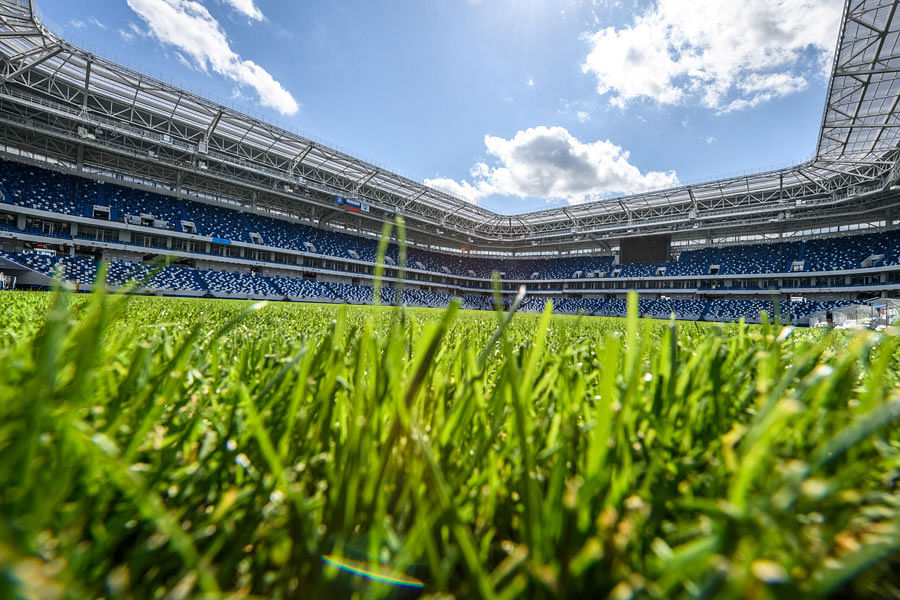 A view of the pitch and the stands of the Kaliningrad Stadium in Kaliningrad. Source: Mladen ANTONOV / AFP