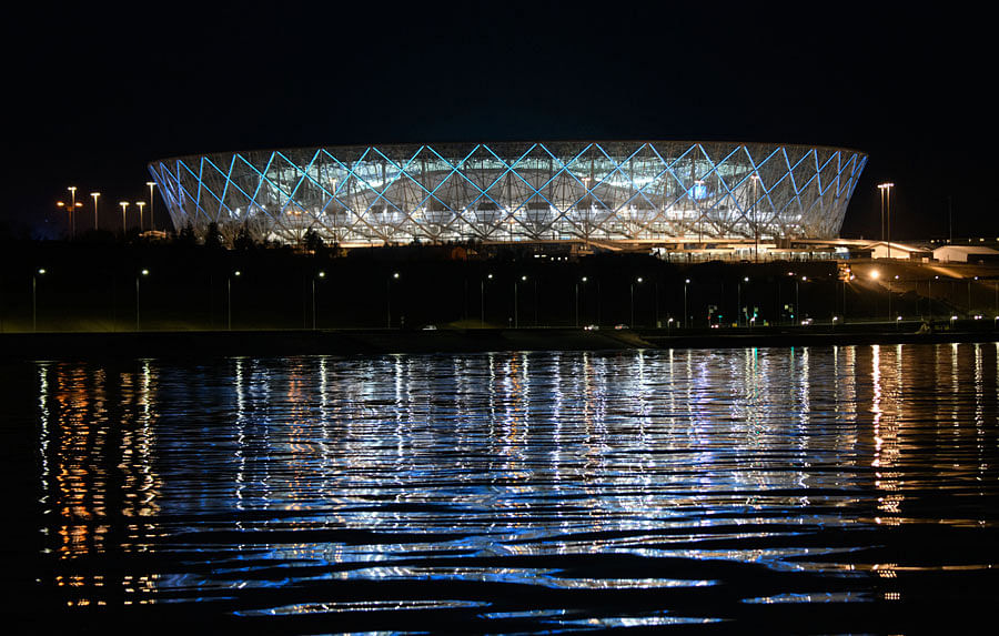A photo shows the Volgograd Arena stadium in Volgograd. It will host several games of the FIFA World Cup 2018. Source: Mladen ANTONOV / AFP