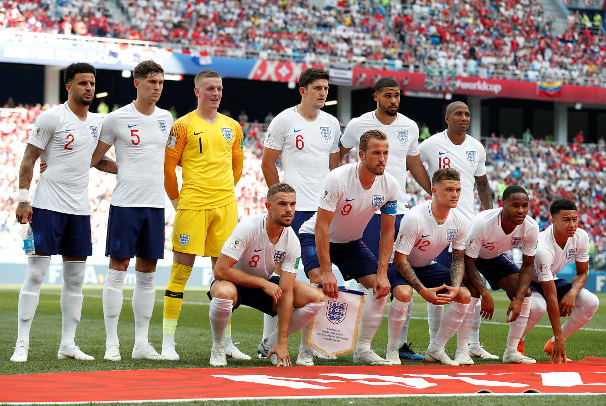 Soccer Football - World Cup - Group G - England vs Panama - Nizhny Novgorod Stadium, Nizhny Novgorod, Russia - June 24, 2018 England players pose for a team group photo before the match REUTERS