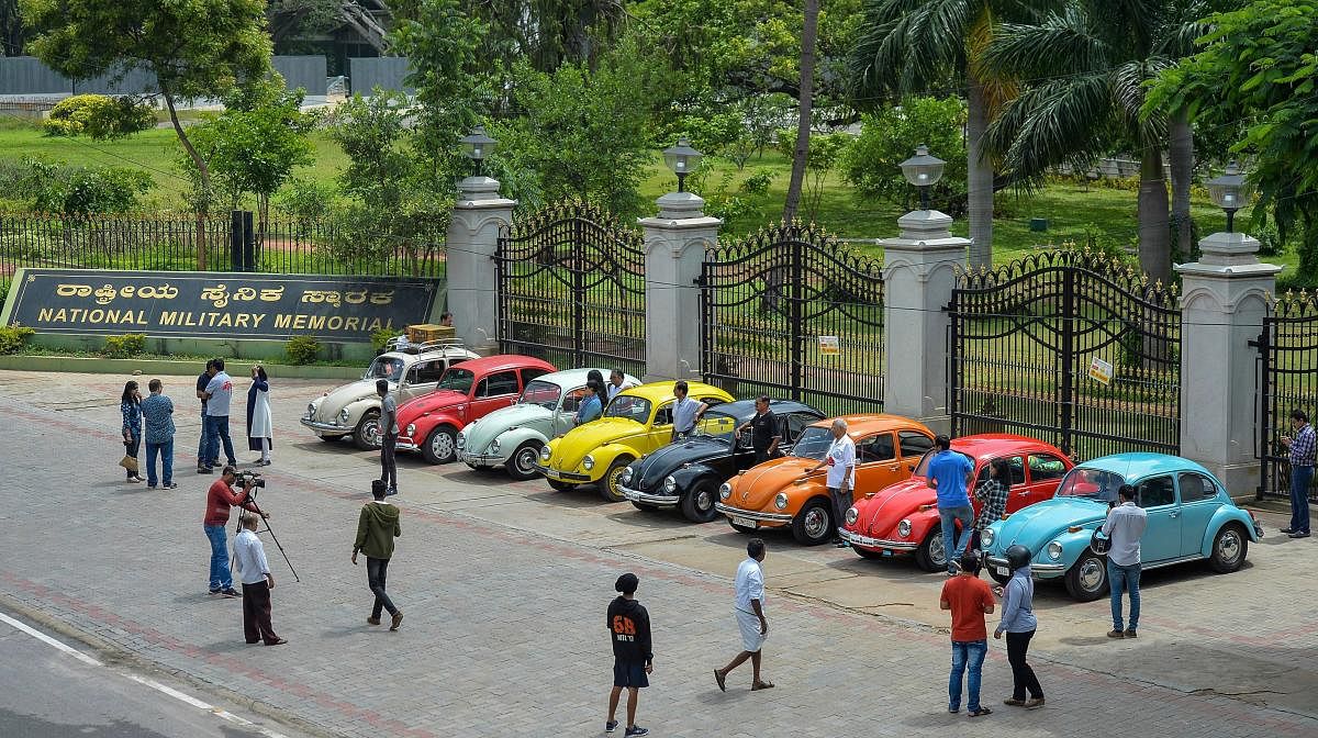 Vintage Volkswagen Beetle cars during a rally organised as part of the 23rd World Wide VW Beetle Day, in Bengaluru on Sunday, June 24, 2018. PTI