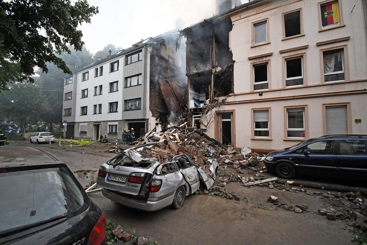 The ruins of a house after an explosion in a residential building which 24 people were injured, in Wuppertal, Germany, 24 June 2018. DPA/PTI