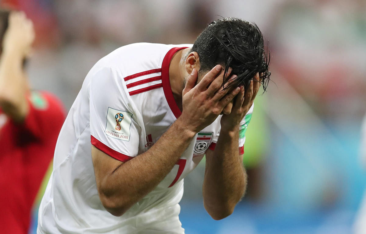 World Cup - Group B - Iran vs Portugal - Mordovia Arena, Saransk, Russia - June 25, 2018 Iran's Mehdi Taremi reacts after missing a chance to score. Reuters
