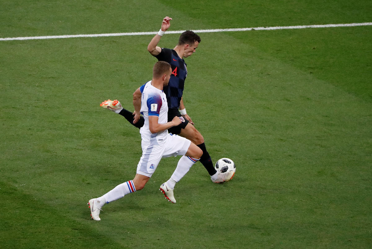 World Cup - Group D - Iceland vs Croatia - Rostov Arena, Rostov-on-Don, Russia - June 26, 2018 Croatia's Ivan Perisic scores their second goal. Reuters
