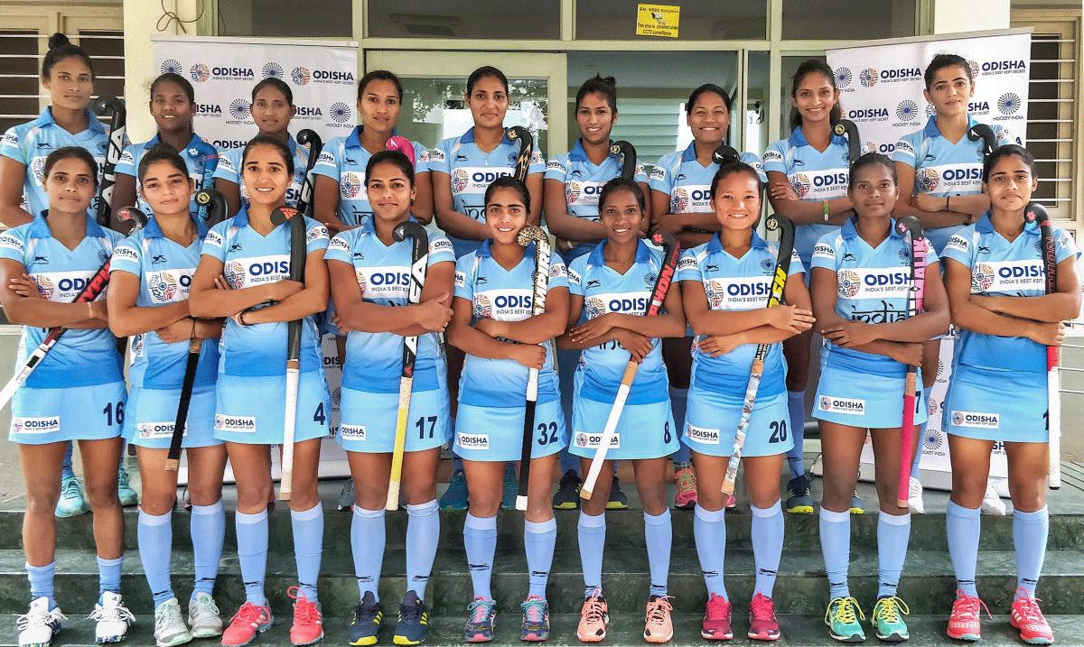 Indian women's hockey team, in Bengaluru on Friday, July 7, 2018. Hockey India on Friday named the 18-member Indian Women's Hockey Team for the 18th Asian Games 2018 to begin in Jakarta/Palembang on 18 August 2018. (PTI Photo)