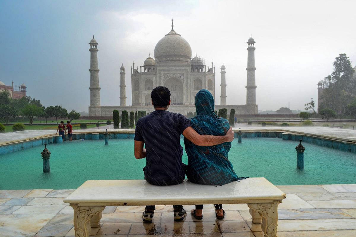 Visitors at the historic Taj Mahal, in Agra on Wednesday, July 11, 2018. The Supreme Court on Wednesday slammed the Centre and its authorities for their