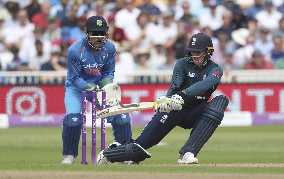 England's Jason Roy bats during the One Day International Series cricket match between England and India at Trent Bridge, Nottingham, England, Thursday, July 12, 2018. AP/PTI