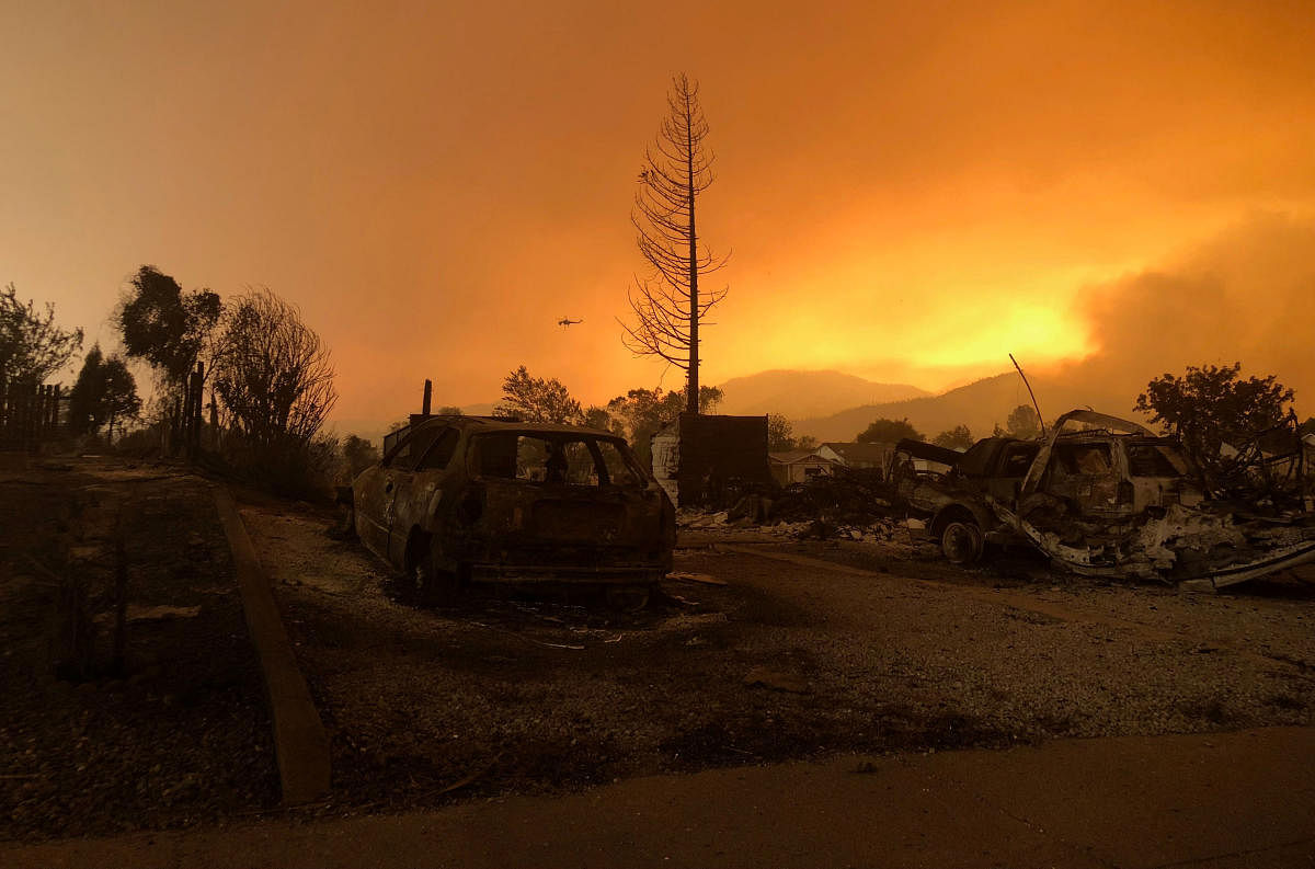 A blackened landscape is shown from wildfire damage near Keswick, California, U.S., July 27, 2018. REUTERS/Alexandria Sage