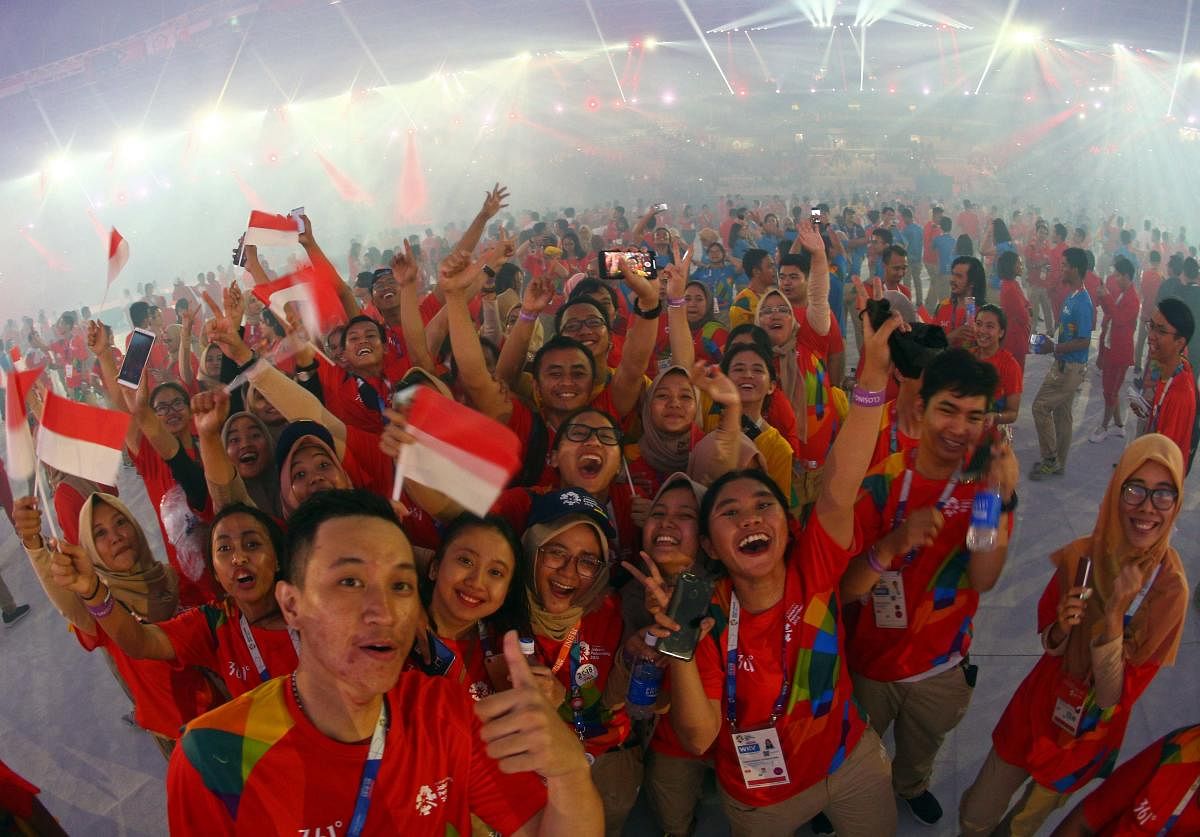 Closing ceremony of 2018 Asian Games at GBK Main Stadium, Jakarta, Indonesia. Reuters