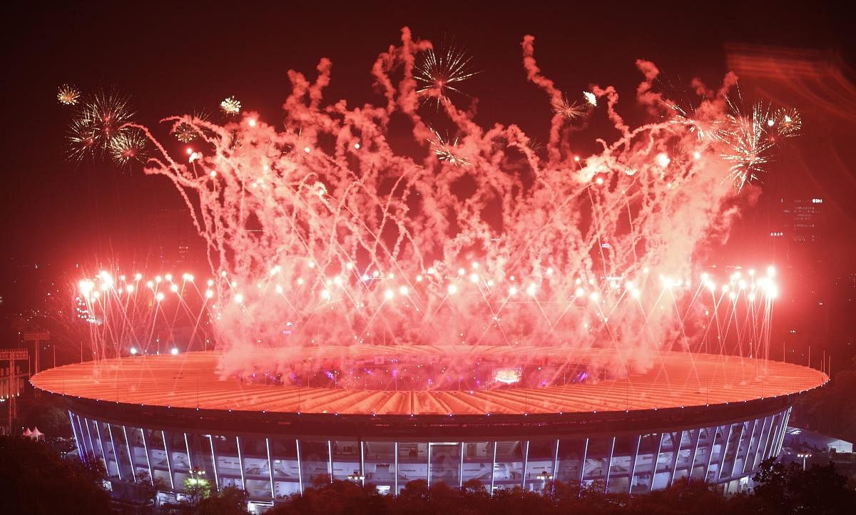 Closing ceremony of 2018 Asian Games at GBK Main Stadium, Jakarta, Indonesia. AP/PTI