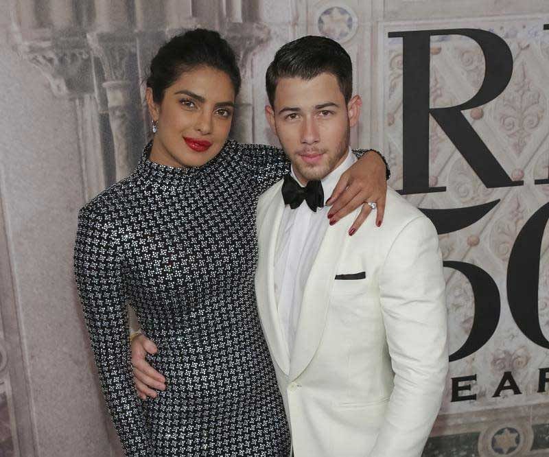 Priyanka Chopra, left, and Nick Jonas attend the Ralph Lauren 50th Anniversary Event held at Bethesda Terrace in Central Park during New York Fashion Week on Friday, Sept. 7, 2018, in New York. AP/PTI