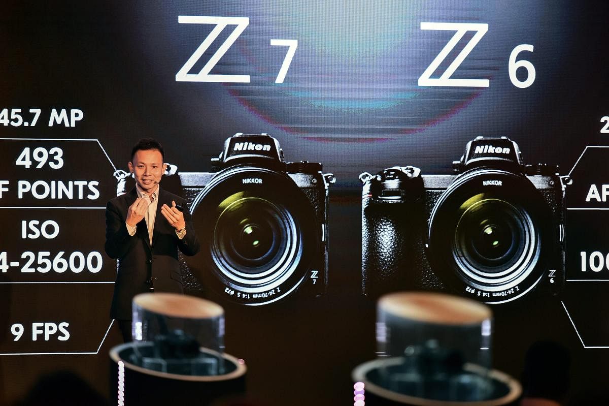Nikon’s International Customer Support Division General Manager William Lee speaks during launch of Nikon's mirrorless cameras Z6 and Z7, in New Delhi, Wednesday, Sept. 19, 2018. (PTI Photo)