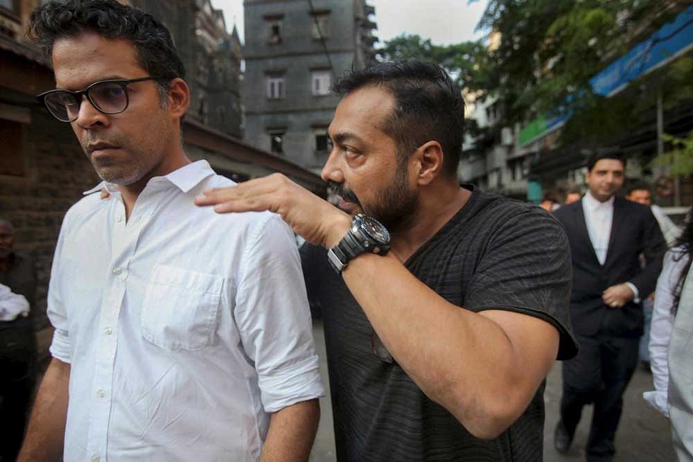 Filmmakers Vikramaditya Motwane and Anurag Kashyap leave Bombay High Court after attending a hearing on the defamation case filed against him by filmamker Vikas Bahl, in Mumbai. PTI Photo