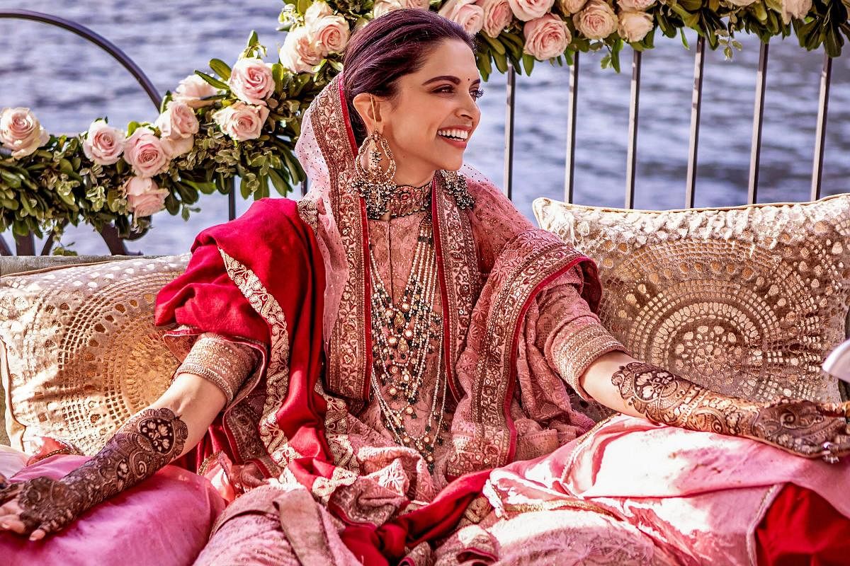 Bollywood actor Deepika Padukone during mehendi ceremony, at Lake Como in northern Italy.PTI Photo