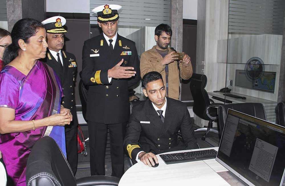 Union Defence Minister Nirmala Sitharaman during the launch of the Information Fusion Centre – Indian Ocean Region (IFC-IOR), in New Delhi. PTI Photo