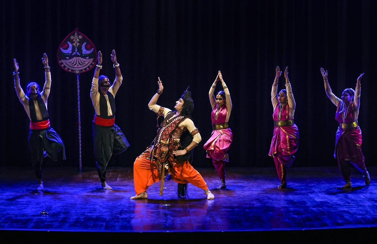 New Delhi: Artistes present the dance production 'Sankalp se Siddhi' at Balayogi Auditorium, Parliament Library in New Delhi, Tuesday, Feb 5, 2019. (PTI Photo/Kamal Singh)