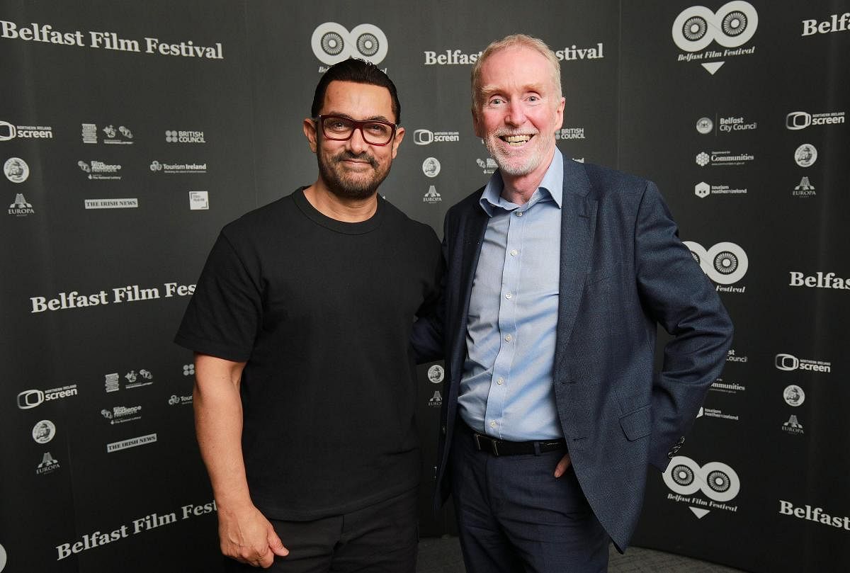 Belfast: Bollywood actor Aamir Khan being welcomed for the event ‘In Conversation’ at the Belfast Film Festival in Belfast, Tuesday, April 16, 2019. PTI