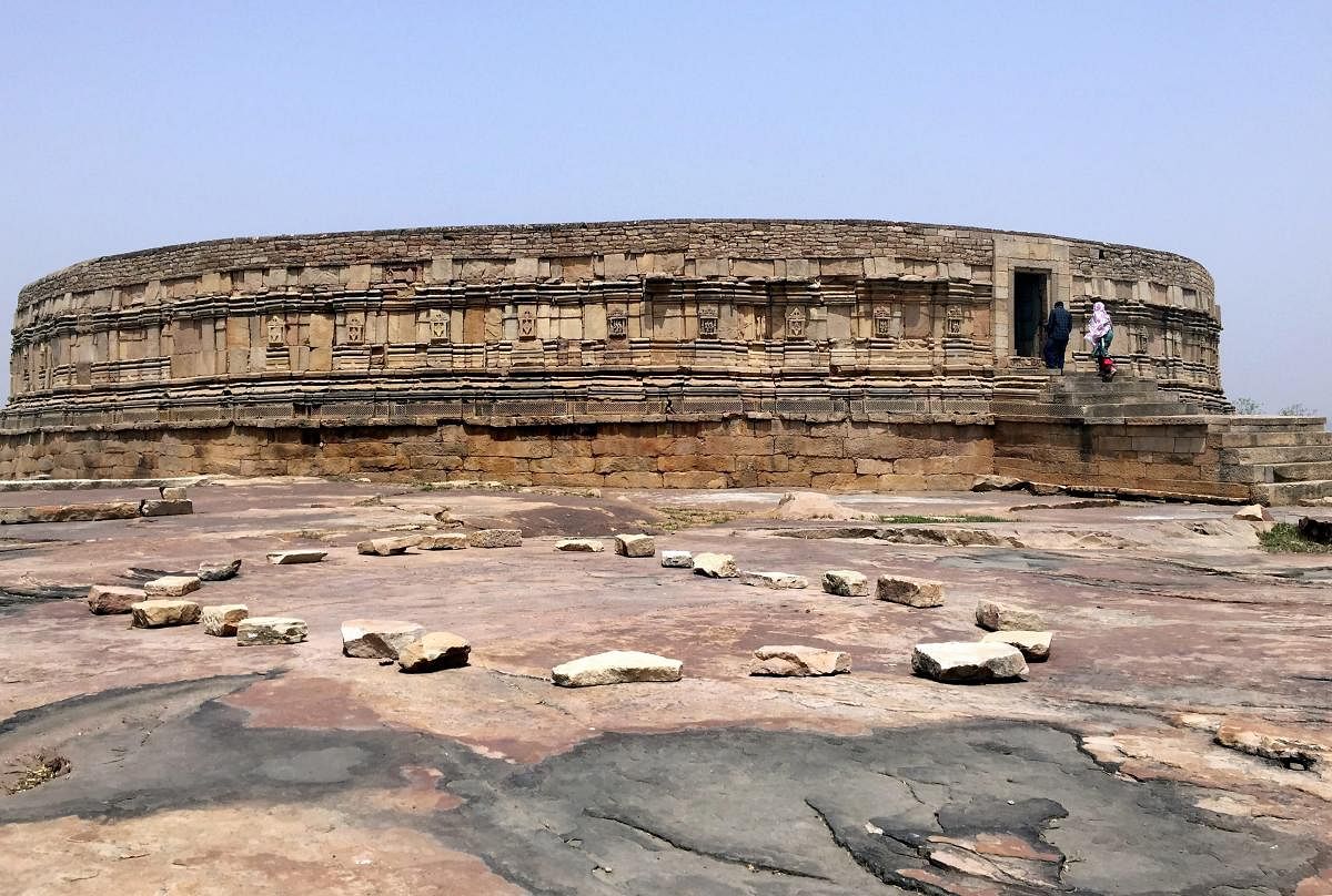 A view of the Chausath Yogini Temple, which resembles with Parliament, at Mitawali in Morena, Madhya Pradesh. (PTI Photo)