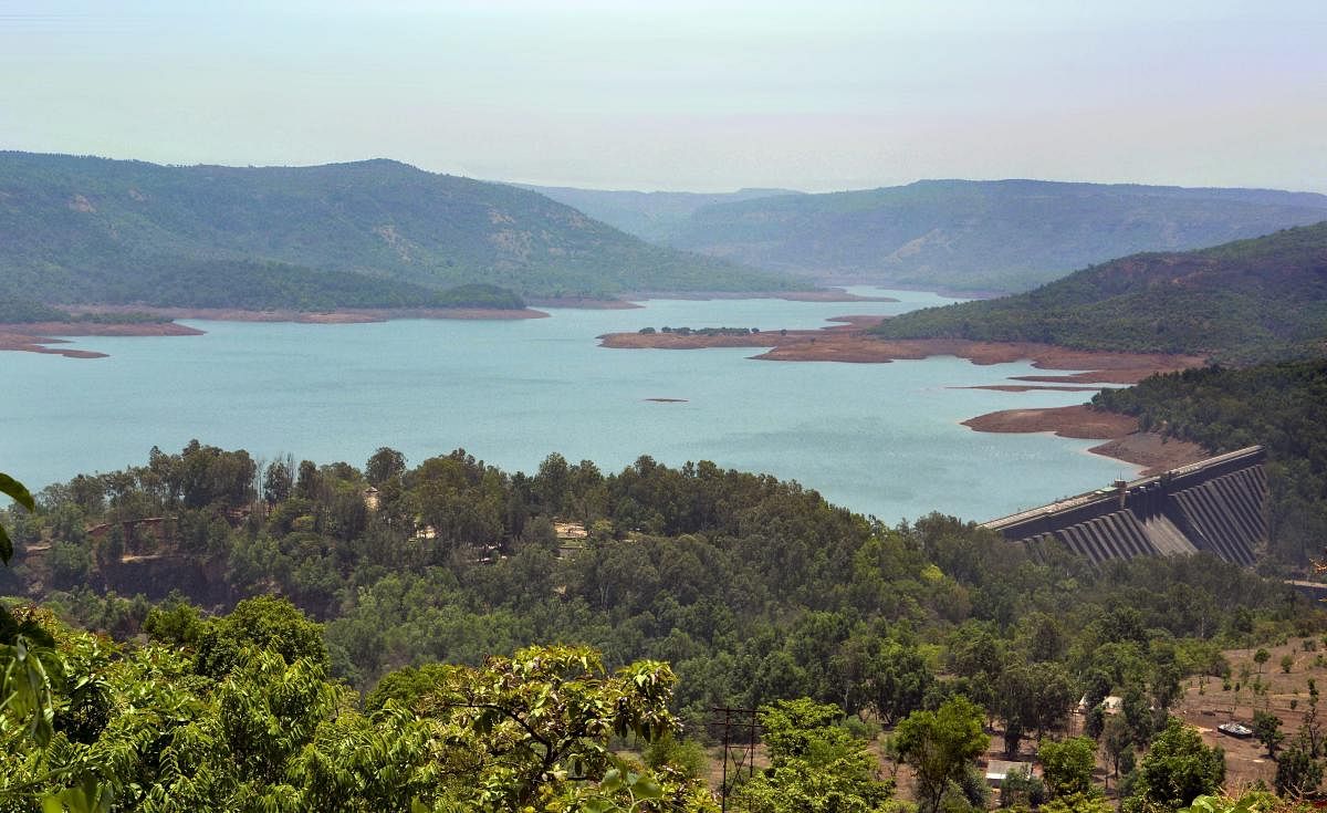 A view of decreased water levels at Koyna Dam on a hot summer day, in Satara. (PTI Photo)