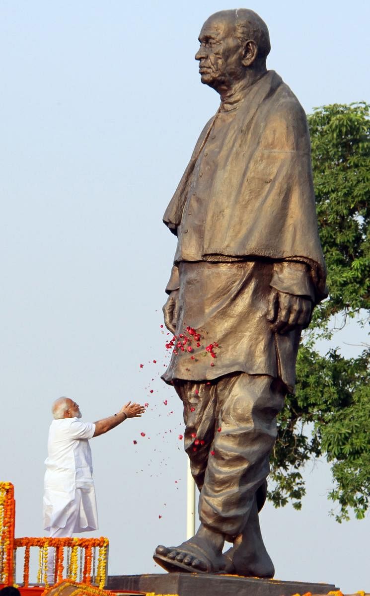 Prime Minister Narendra Modi pays tribute to Sardar Vallabhbhai Patel in Ahmedabad. PTI Photo