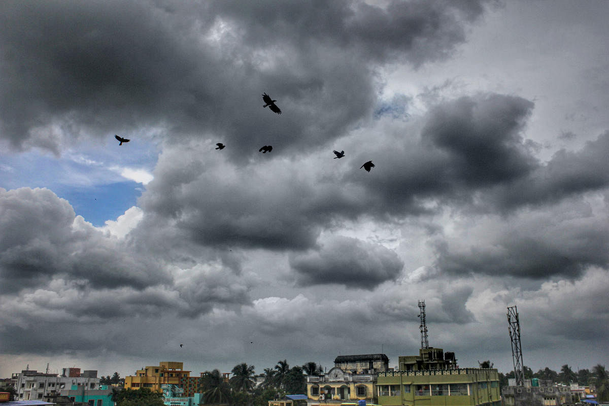 Dark clouds hover over the city during monsoon, in Nadia. (PTI Photo)