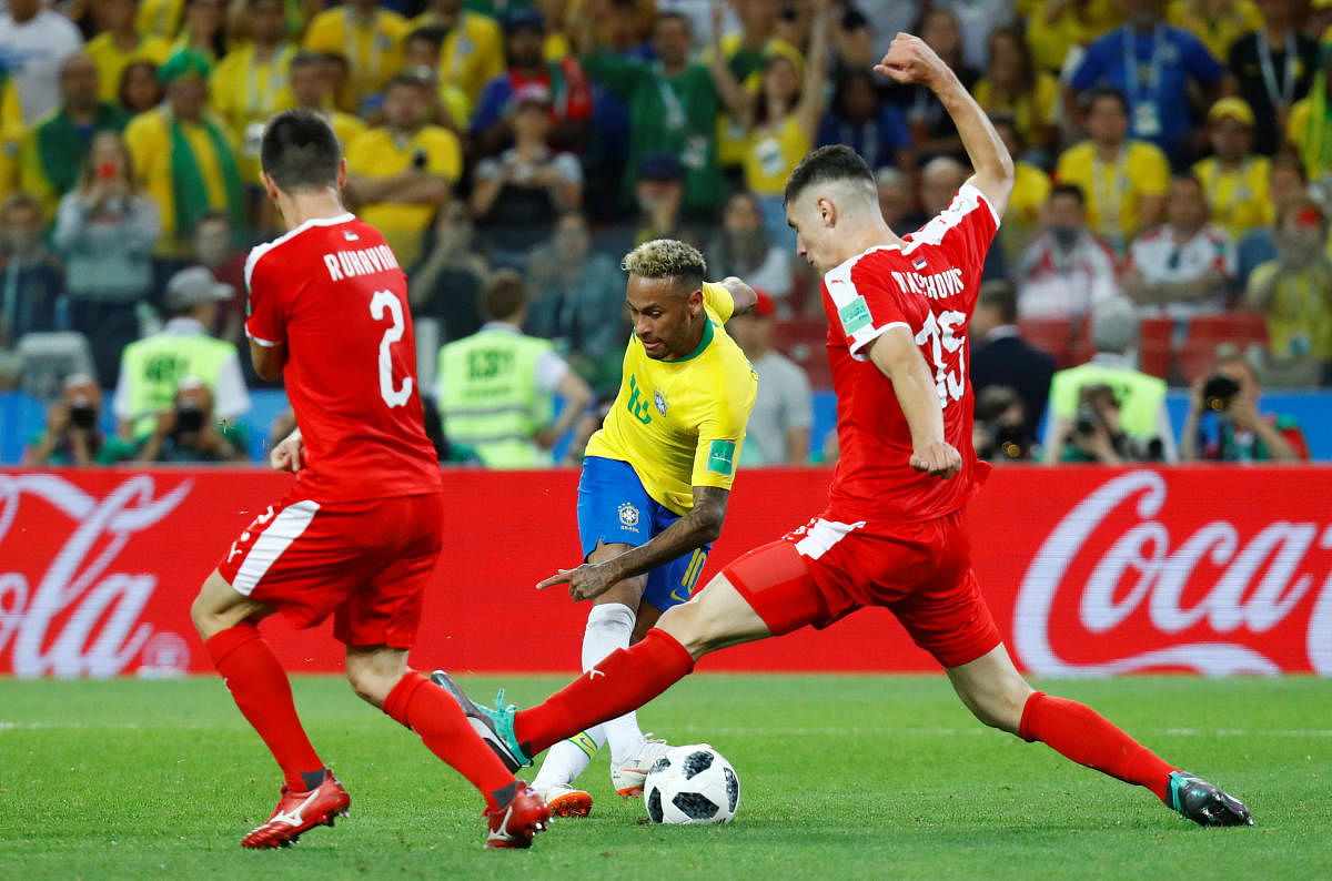 World Cup - Group E - Serbia vs Brazil - Spartak Stadium, Moscow, Russia - June 27, 2018 Brazil's Neymar shoots at goal. Reuters