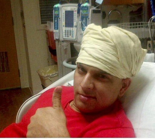 The latest picture of cricketer Yuvraj Singh, undergoing Chemotherapy for a malignant lung tumour in the US, posted by him on his twitter page. PTI Photo