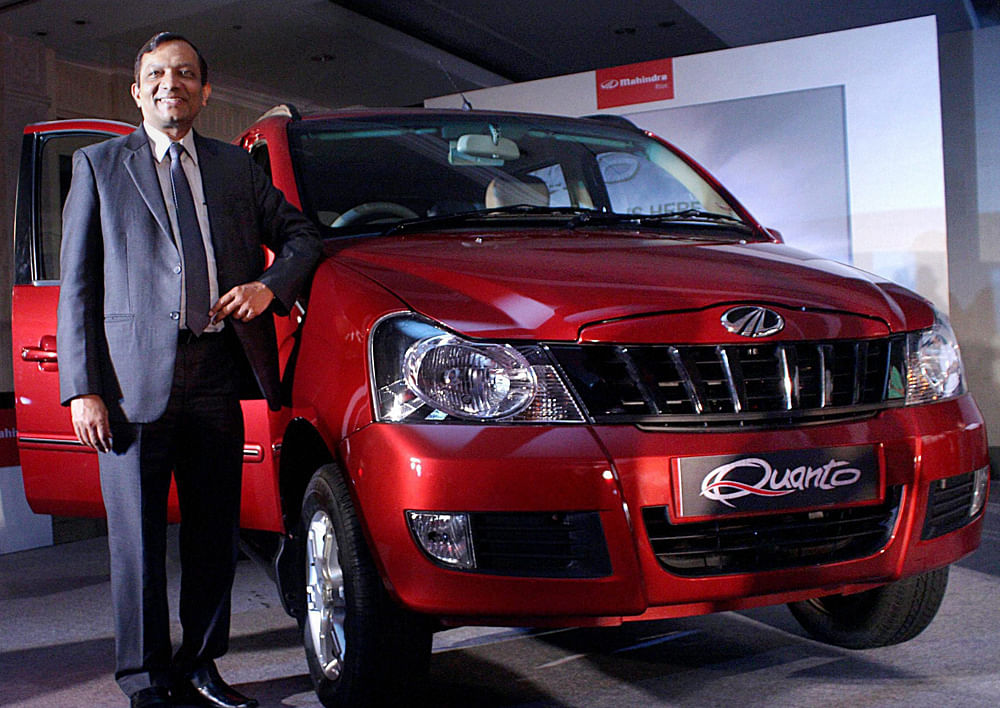 Pawan Goenka, President of Automotive, Mahindra & Mahindra, during the launch of their new SUV Quanto in Mumbai on Thursday. PTI