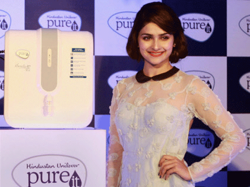 Bollywood actress Prachi Desai at the launch of  'Pureit Marvella RO  Slim' of Hindustan Unilever Ltd. during a press conference in New Delhi  on Tuesday. PTI Photo