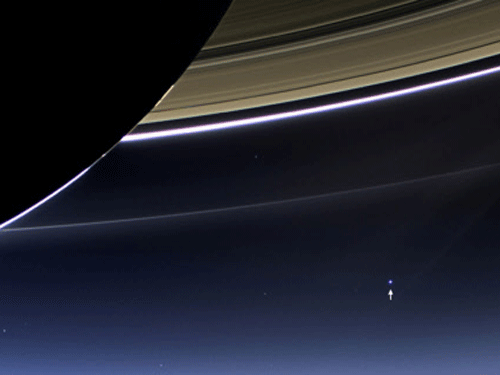 The wide-angle camera on NASA's Cassini spacecraft has captured Saturn's  rings and planet Earth and its moon in the same frame in this rare  image taken on July 19, 2013 courtesy of NASA. A robotic space probe  nearly 900 million miles (1.5 billion ...