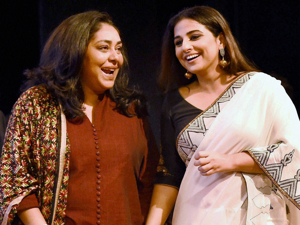 Bolywood actress Vidya Balan and filmmaker Meghna Gulzar at 'Yes! I am the Change' social films awards ceremony in Mumbai on Friday. PTI Photo.