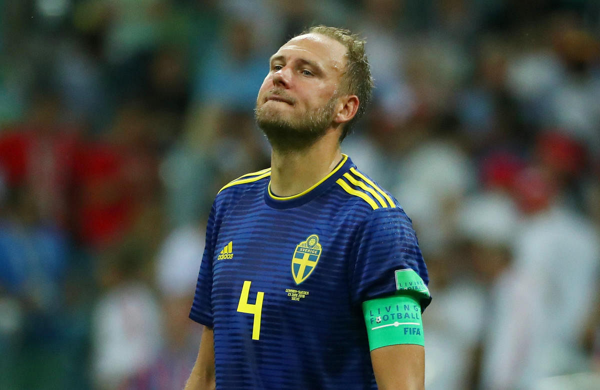 World Cup - Group F - Germany vs Sweden - Fisht Stadium, Sochi, Russia - June 23, 2018 Sweden's Andreas Granqvist looks dejected. Reuters