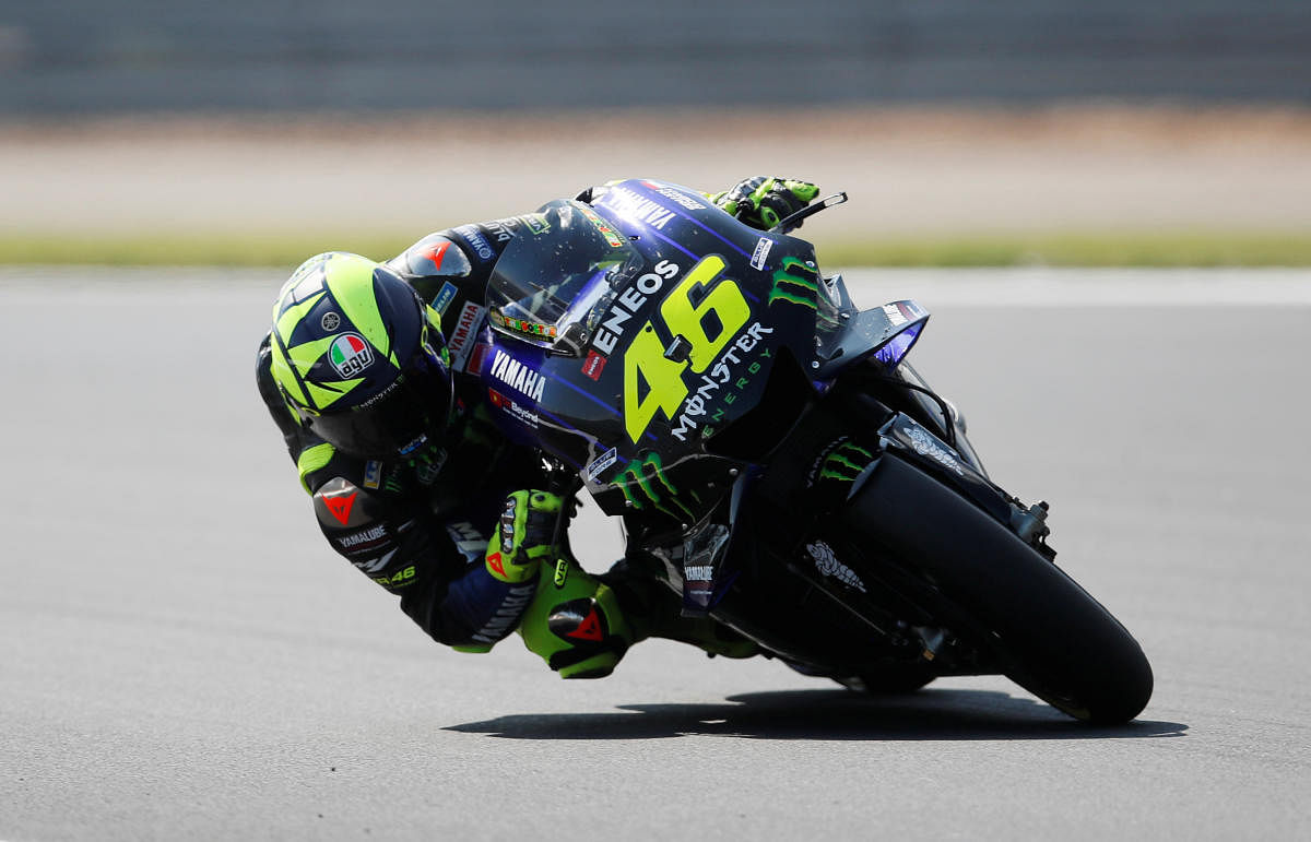 Monster Energy Yamaha MotoGP's Valentino Rossi during practice on August 23, 2019 (REUTERS/David Klein)